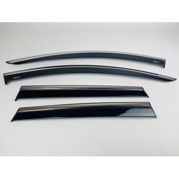 Дефлекторы окон Renault Duster II 2018+ с нерж. хром полоской-3